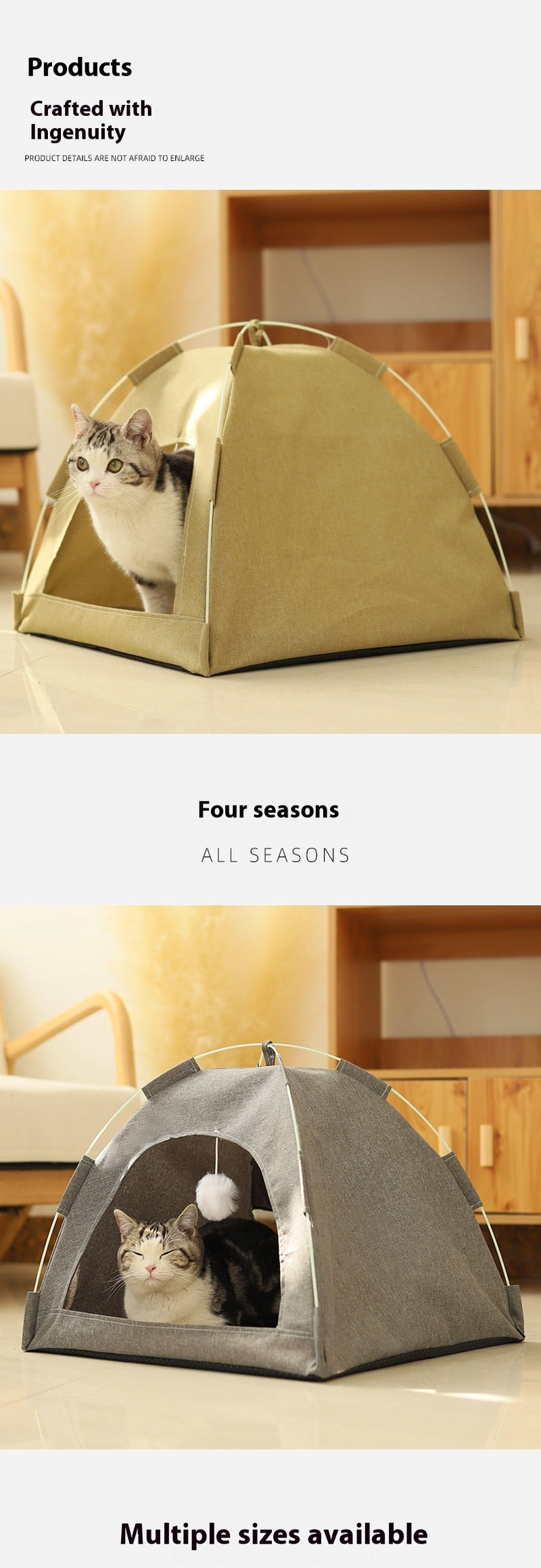 Cathouse Doghouse Breathable Tent Nest Indoor Outdoor Universal Pet Room