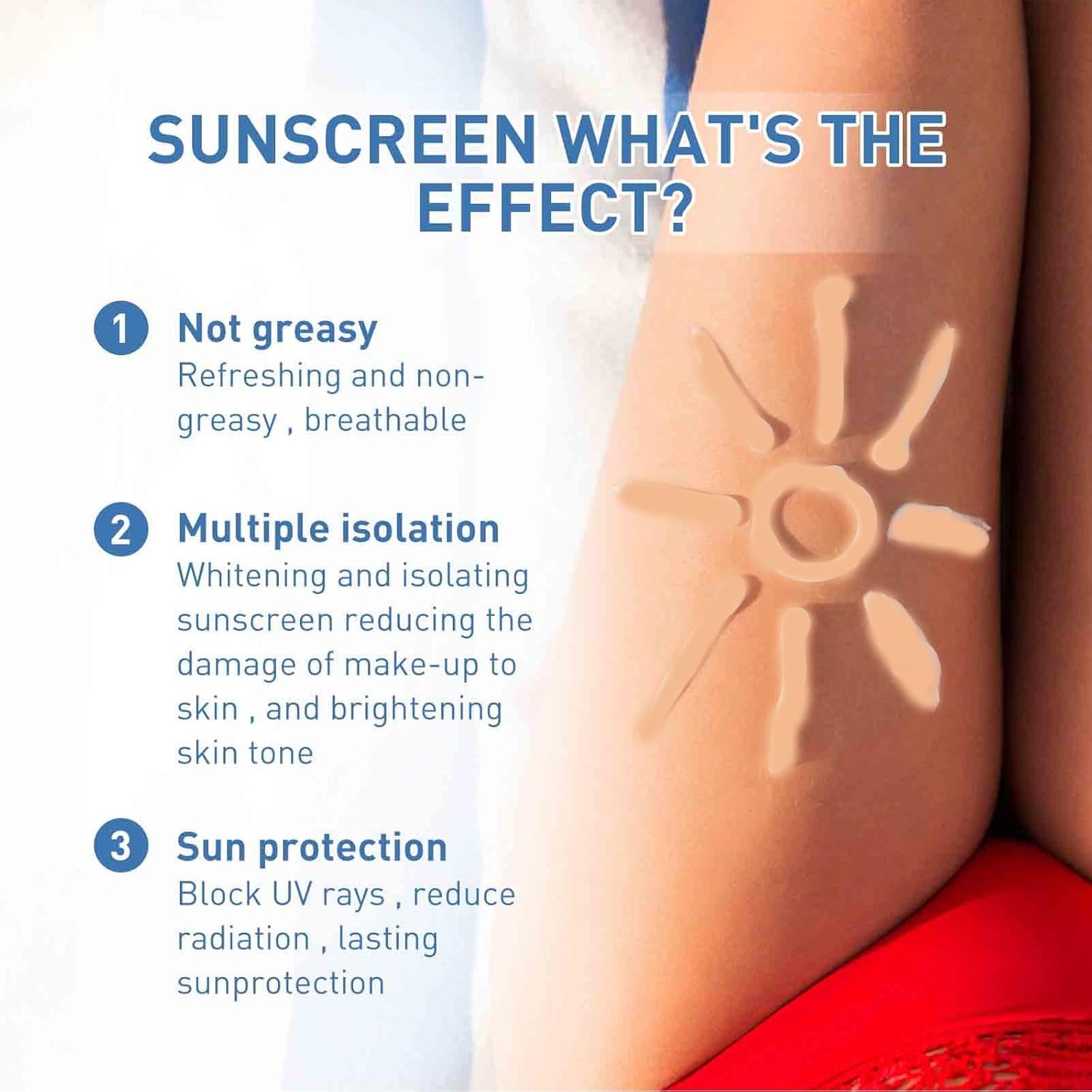 Universal Sunscreen SPF 50 PA, Protector Solar Con Color, Tinted Sunscreen, No Sticky Refreshing Non and Does Not Harm Residue for All Skin Type and UV Defense