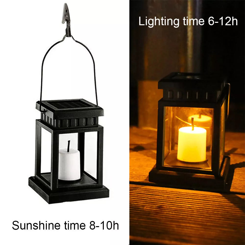 3Pcs Solar Powered LED Lantern Lights Waterproof Lamp Hanging Outdoor Garden Lawn