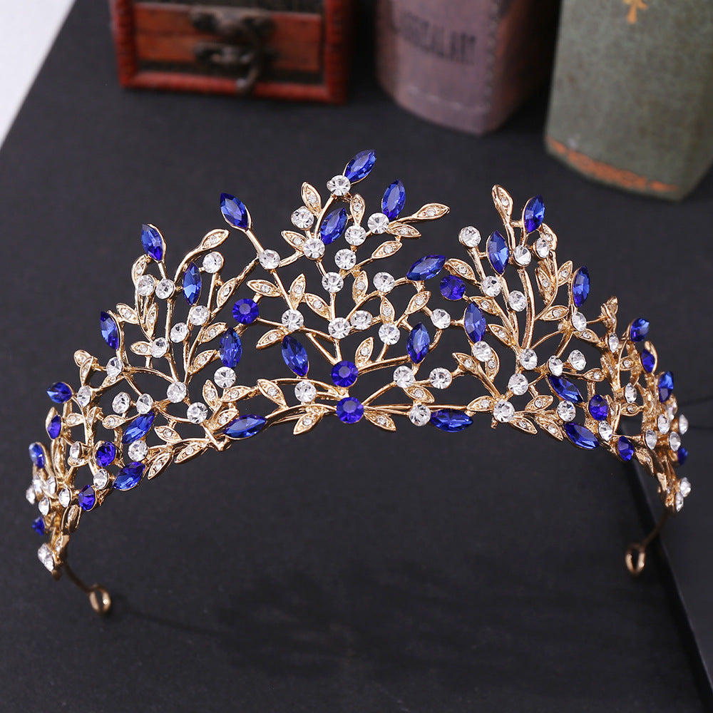 Vintage Rhinestone Headdress Crown Alloy Hair Accessories Stage Party Accessories