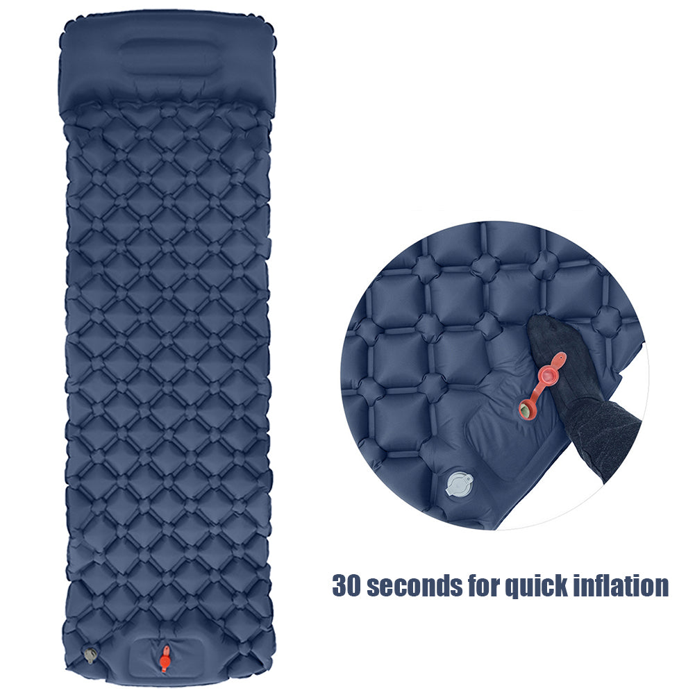 Outdoor Sleeping Pad Camping Inflatable Mattress with Pillows Travel Mat Folding Bed Ultralight Air Cushion Hiking Trekking