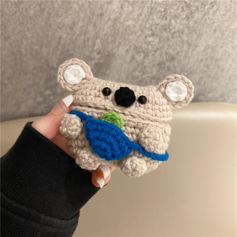 Homemade Handmade Knit Backpack Koala Bear Earphone Cover