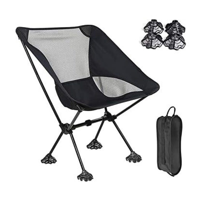 Portable Camping Chair Backpacking Chair with Anti-Slip Large Feet and Carry Bag for Outdoor Camp Hiking Capacity 220 Lbs