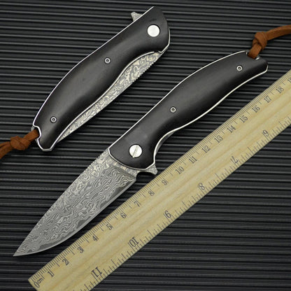 Damascus Steel Folding Knife Outdoor