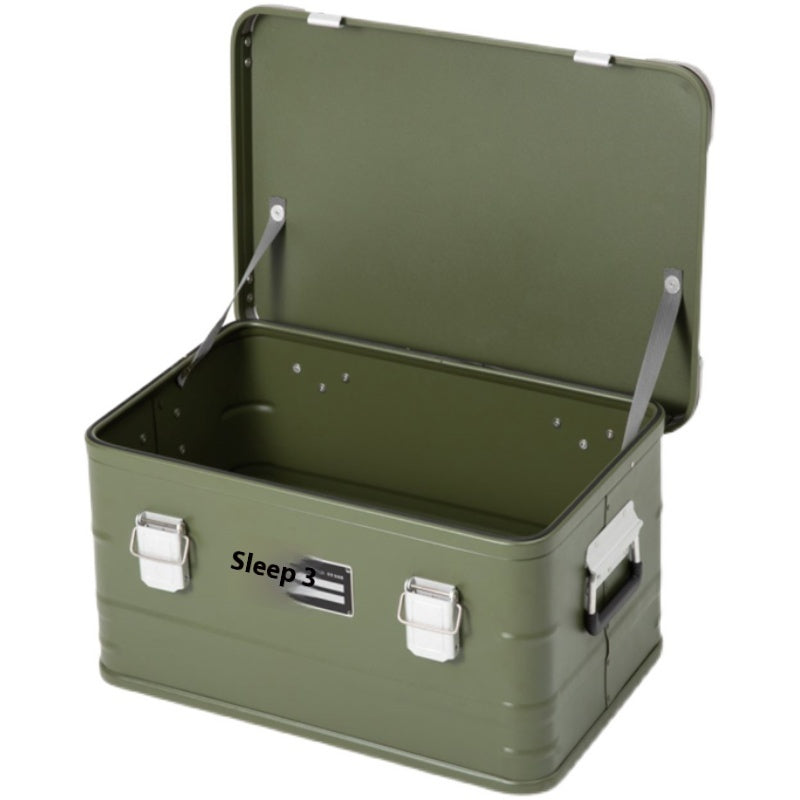 Outdoor Aluminum Alloy Storage Box Camping Metal Portable Vehicle-Mounted Wild Camping Equipment