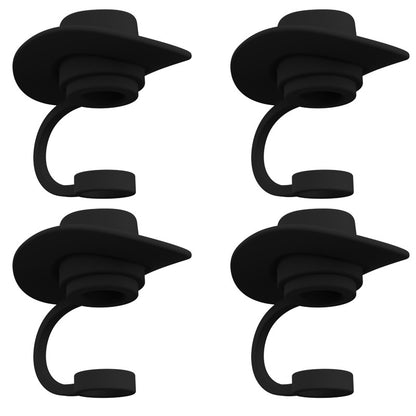 New Style Straw Covers Cap Novelty Sturdy Straw Toppers Reusable Cowboy Hat Shaped for Camping Home Hiking Picnic Kitchen