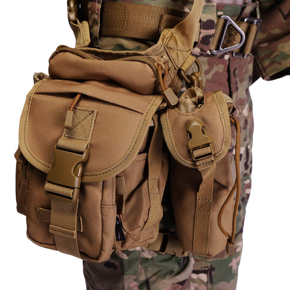 ANTARCTICA Waterproof Military Tactical Drop Leg Pouch Bag Type B Cross over Leg Rig Outdoor Bike Cycling Hiking Thigh Bag