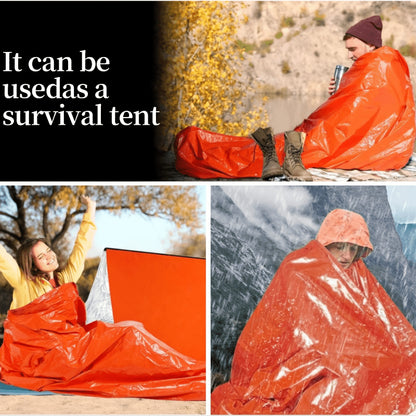 Portable Lightweight Emergency Sleeping Bag, Blanket, Tent - Thermal Bivy Sack for Camping, Hiking, and Outdoor Activities - Windproof and Waterproof Blanket for Survival