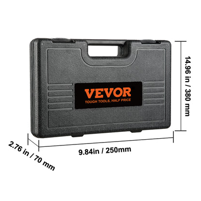 VEVOR Rive Impact Socket Set, 48 Piece Socket Set SAE & Metric 8-22Mm 6 Point Cr-V Drive Extension Bar Universal Joint & Power Drill Adapter Includes Storage Case