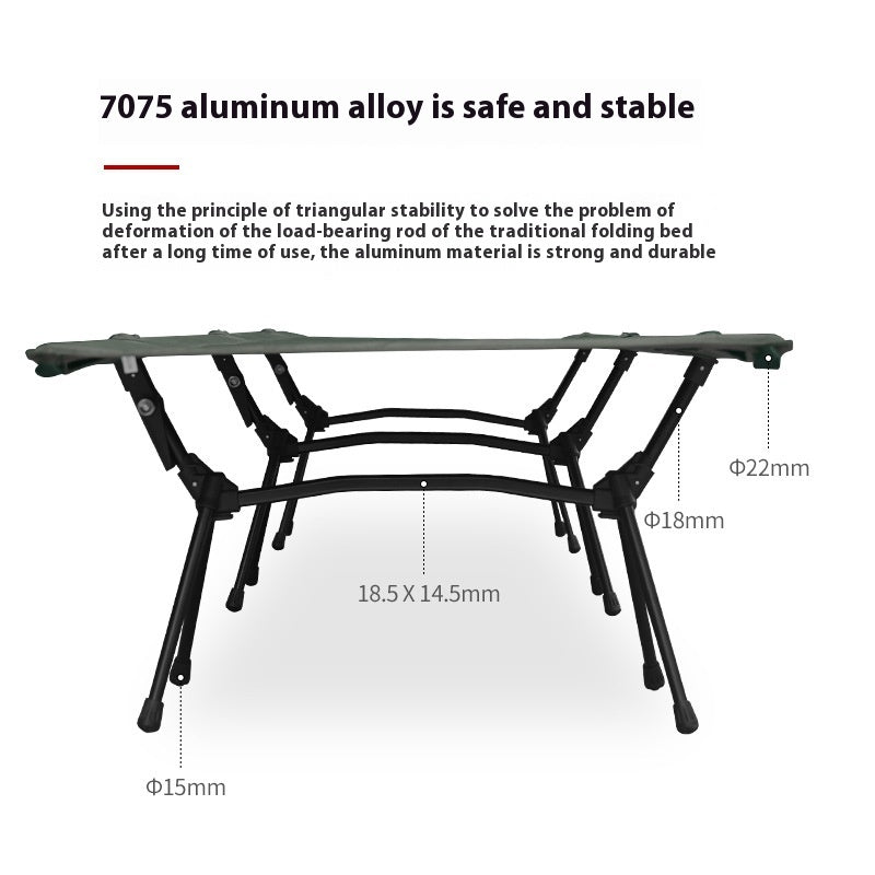 Lightweight Portable Dual-Purpose Outdoor Folding Bed