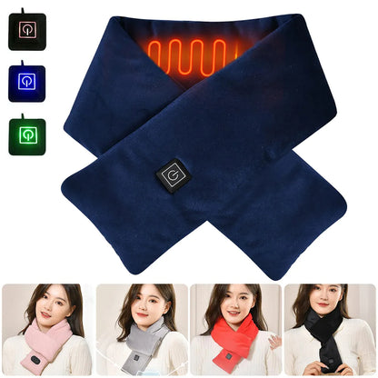 USB Women Men Heating Scarf Temperature Scarf 3 Gears Adjustable USB Charging Heat Control Neck Warmer for Cycling Camping USB Heated Scarf - Temperature Adjustable Heating Scarf