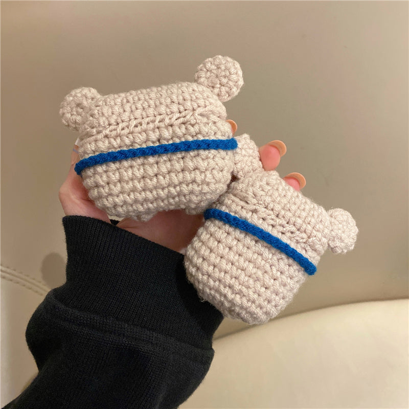 Homemade Handmade Knit Backpack Koala Bear Earphone Cover