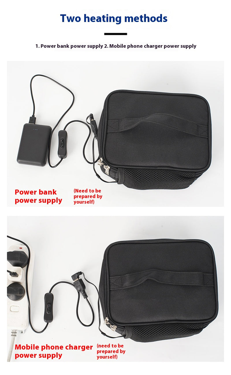 USB Heating Lunch Outdoor Bento Thermal Bag Convenient and Easy to Carry