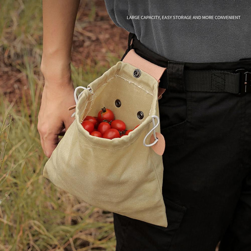 Outdoor Picking Multifunctional Bag, Hanging Waist Kit, Waist Strap Bag, Folding Canvas Kit Canvas Fruit Harvest Pouch for Jungle Camping Hiking Hunting, Foldable