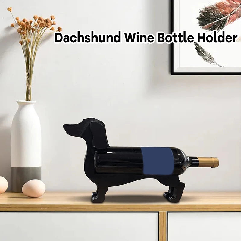 Dachshund Wine Bottle Holder Wine Cabinet Dachshund Personality Wine Rack Home Creative Dachshund Dog Red Wine Display Rack Kitchen Gadgets