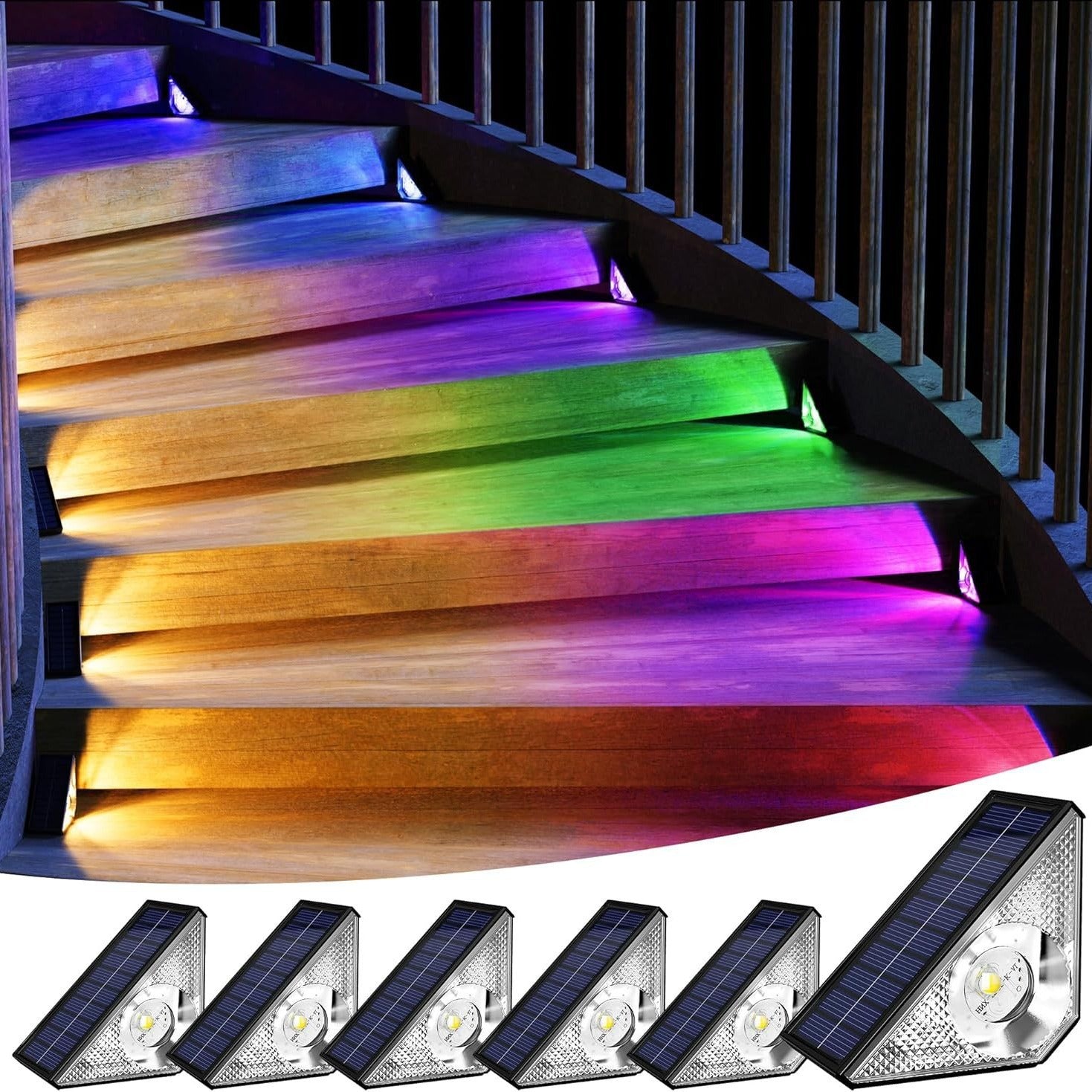 Solar Step Light Colorful Color Setting Multi-Mode Stair Light