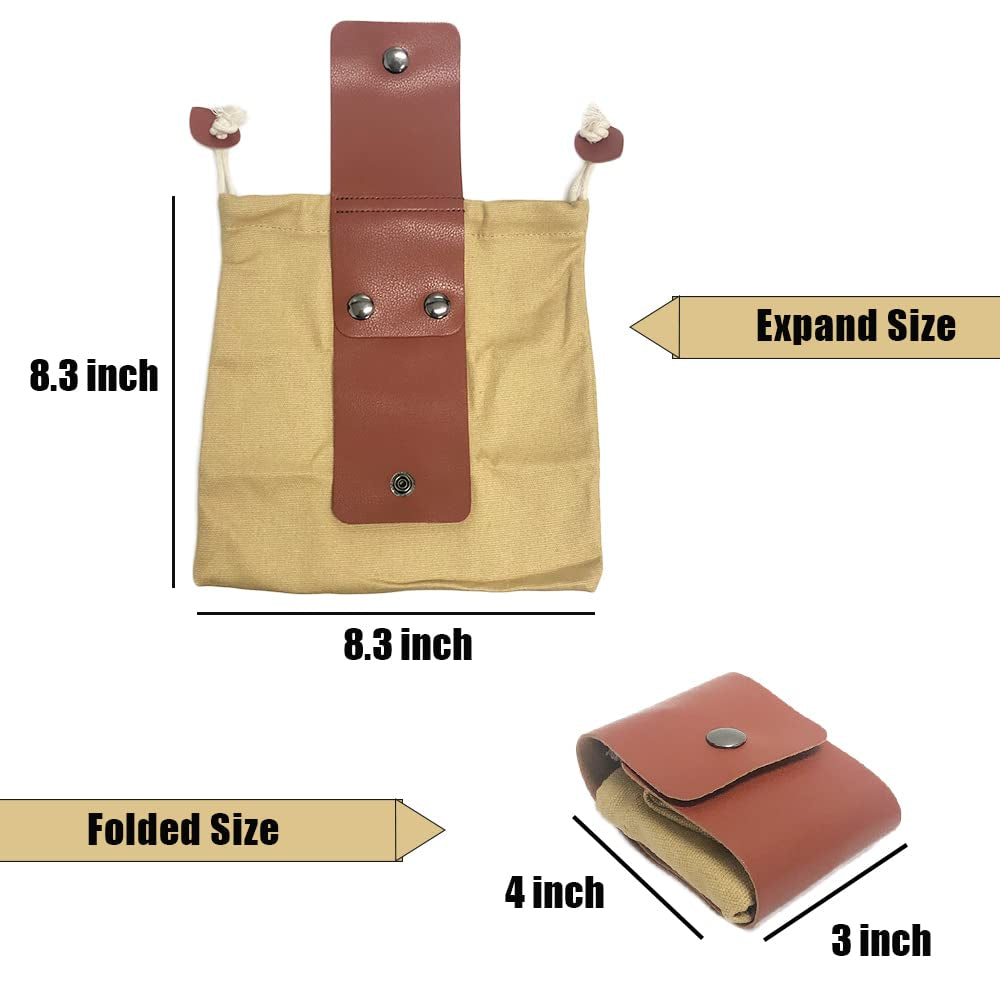 Outdoor Picking Multifunctional Bag, Hanging Waist Kit, Waist Strap Bag, Folding Canvas Kit Canvas Fruit Harvest Pouch for Jungle Camping Hiking Hunting, Foldable