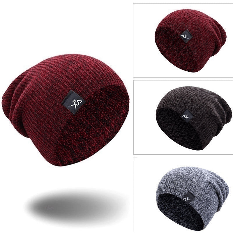 Unisex Fashionable Knitted Beanie, Winter Wool Elastic Hat for Outdoor Cycling, Camping, Travel Winter Beanie Hat Acrylic Knit Hats for Men Women