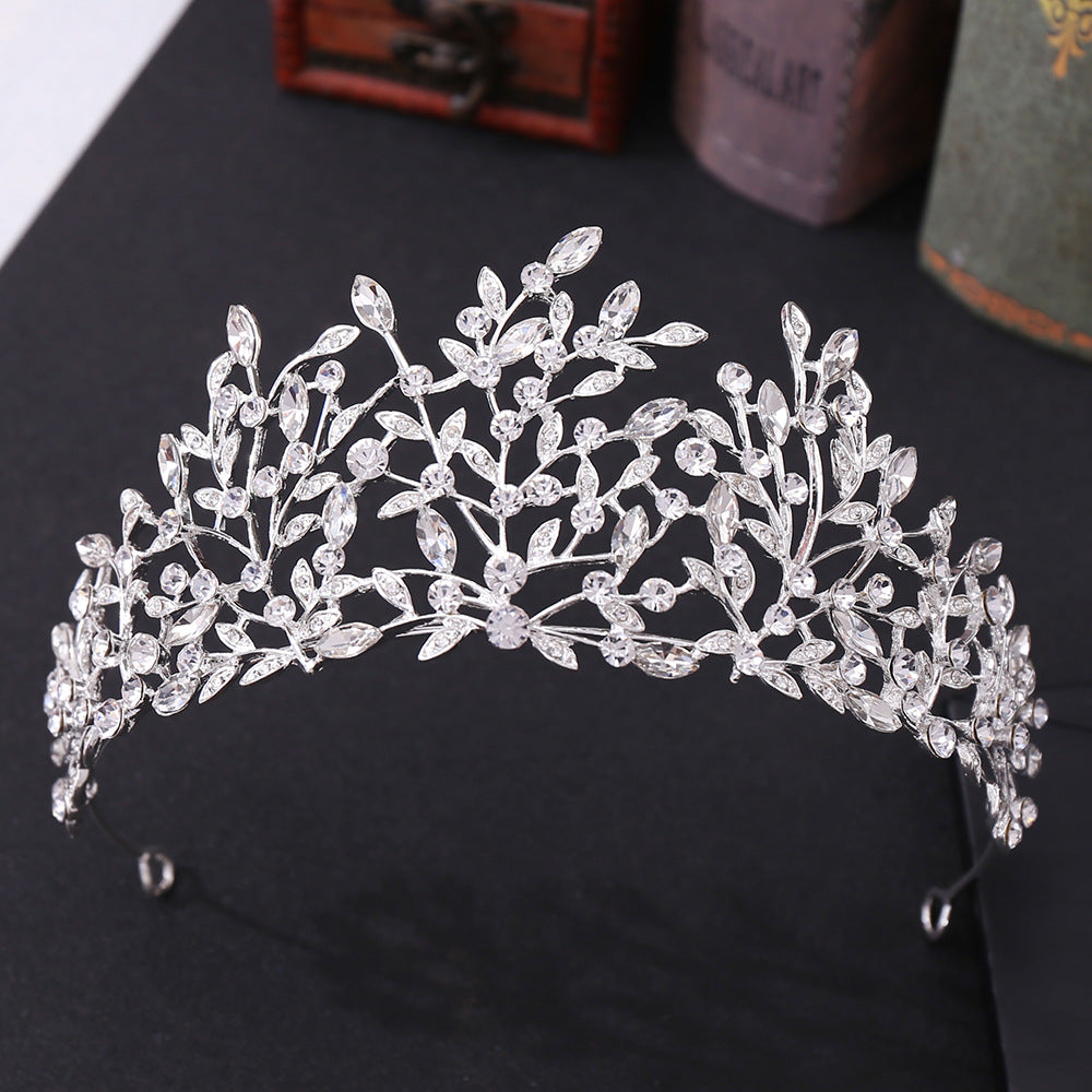 Vintage Rhinestone Headdress Crown Alloy Hair Accessories Stage Party Accessories