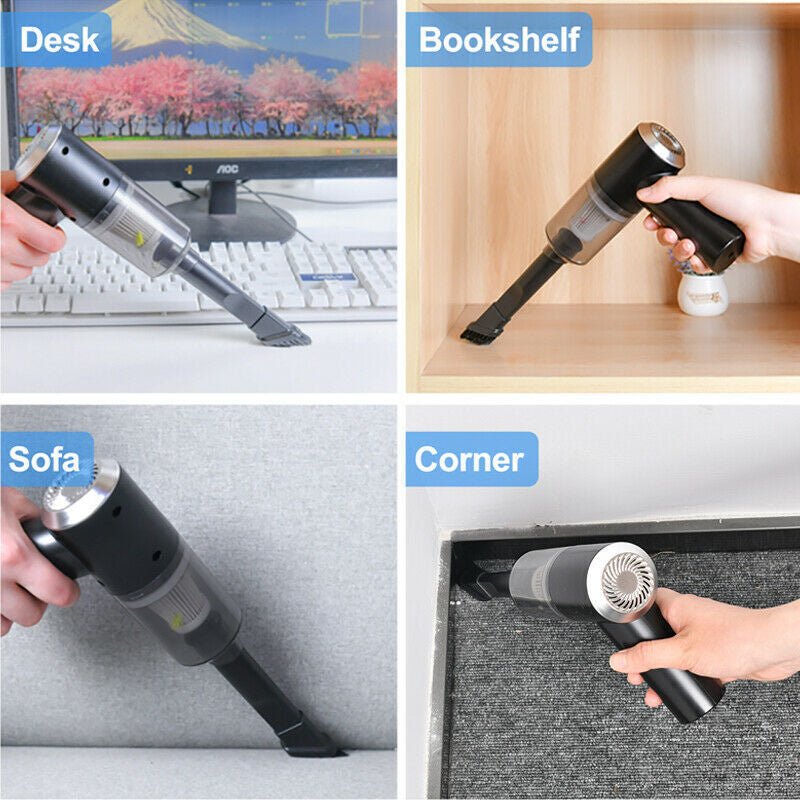 Portable Car Vacuum Cleaner, Handheld Vacuum High Power Cordless, Hand Vacuum Rechargeable Easy to Clean Car Interior, Desktop, Sofa, Keyboard, Drawer and Crevices, Small Spaces