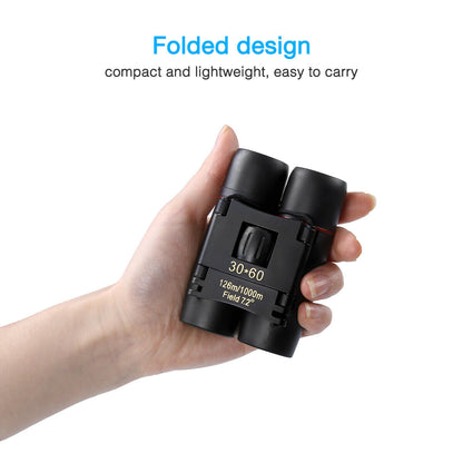 Binoculars 30X60 Zoom Travel Compact Folding Telescope Hunting Day Night Outdoor Small Pocket Binoculars Compact Adults, Mini Kids Binoculars Boys for Bird Watching, Concert Theater Opera