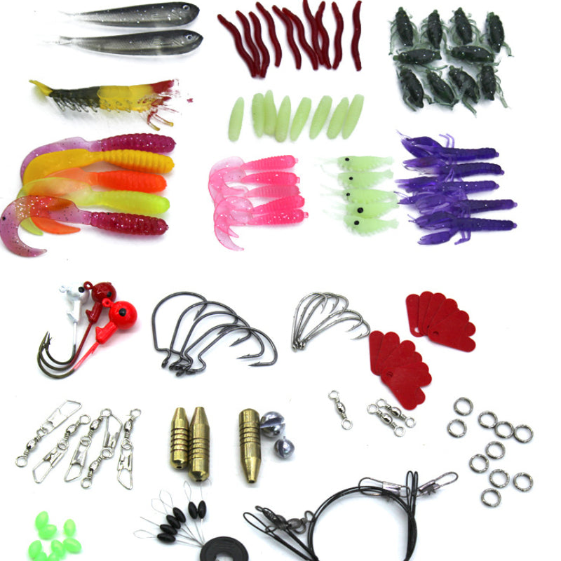 Lure Suit 132 Pieces Suit Multi-Function Full Swimming Layer Lure of Fishing Gear Soft Bait Fishhook