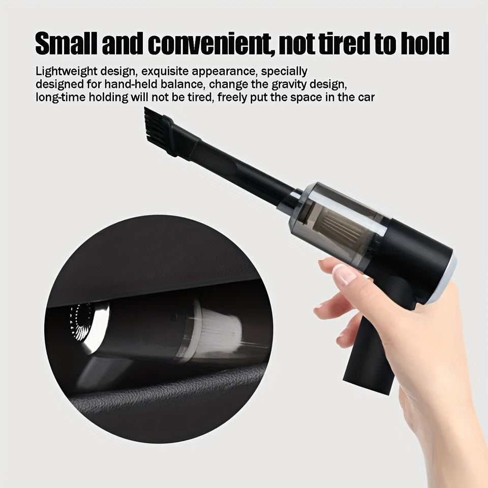 Portable Car Vacuum Cleaner, Handheld Vacuum High Power Cordless, Hand Vacuum Rechargeable Easy to Clean Car Interior, Desktop, Sofa, Keyboard, Drawer and Crevices, Small Spaces