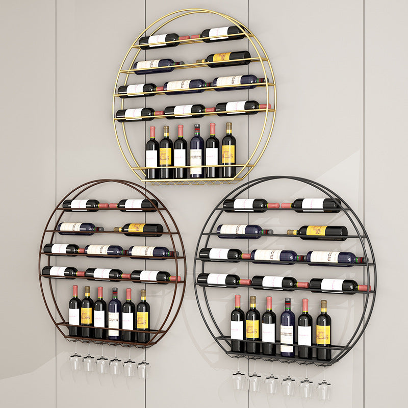 European-Style Iron Red Wine Glass Holder Wall-Mounted Wine Rack Hanging Display Rack Goblet Rack