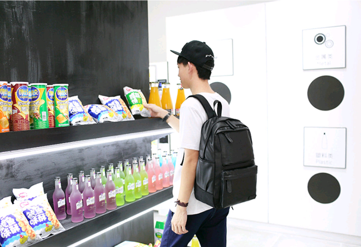 New Men'S Travel Bag Fashion Backpack Pu Shoulder Bag Men'S Casual Sports Backpack