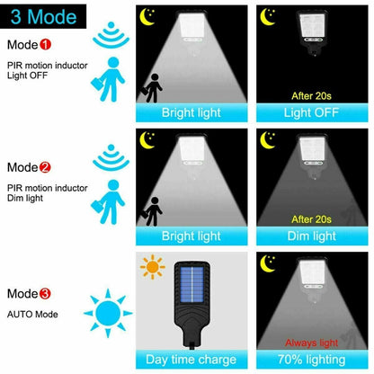 LED Solar Motion Sensor Light Bright Garden Outdoor Street Wall Lamp Solar Wall Lamp Lights Outdoor Road Lamp for Garden, Yard, Garage, Path