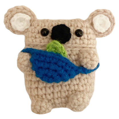 Homemade Handmade Knit Backpack Koala Bear Earphone Cover