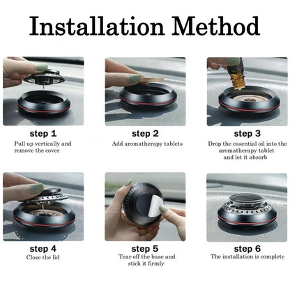 Portable Kinetic Car Air Freshener Solar Powered Double Ring Rotating Air Cleaner Perfume Fragrance Diffuser