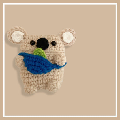 Homemade Handmade Knit Backpack Koala Bear Earphone Cover