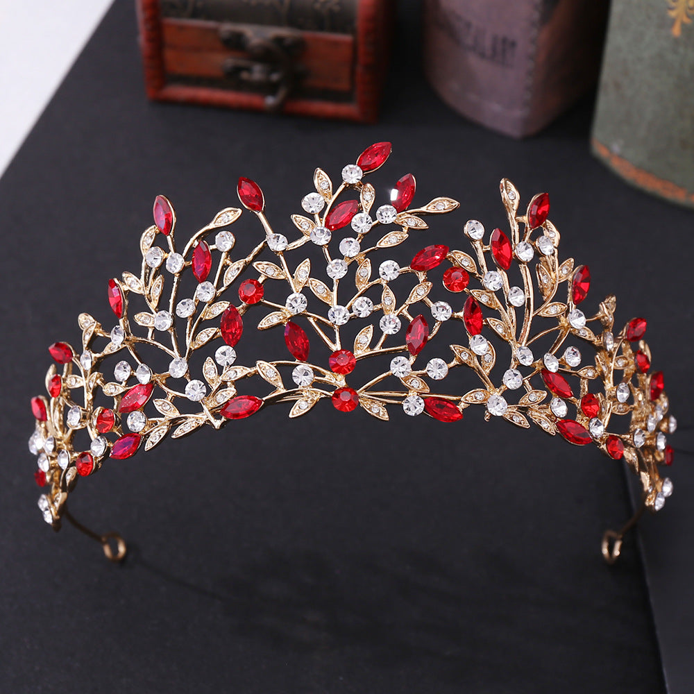 Vintage Rhinestone Headdress Crown Alloy Hair Accessories Stage Party Accessories