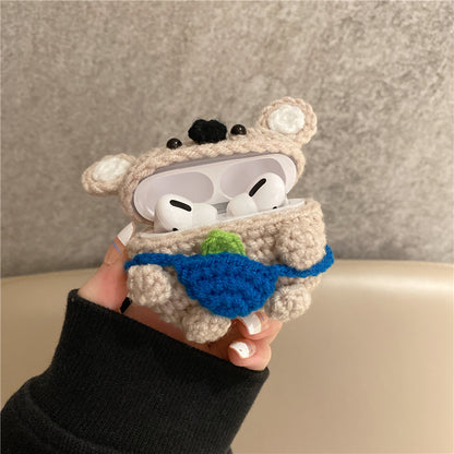 Homemade Handmade Knit Backpack Koala Bear Earphone Cover