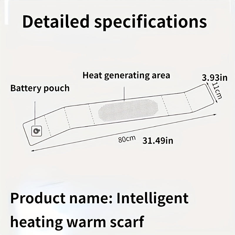 USB Women Men Heating Scarf Temperature Scarf 3 Gears Adjustable USB Charging Heat Control Neck Warmer for Cycling Camping USB Heated Scarf - Temperature Adjustable Heating Scarf