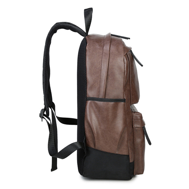 New Men'S Travel Bag Fashion Backpack Pu Shoulder Bag Men'S Casual Sports Backpack