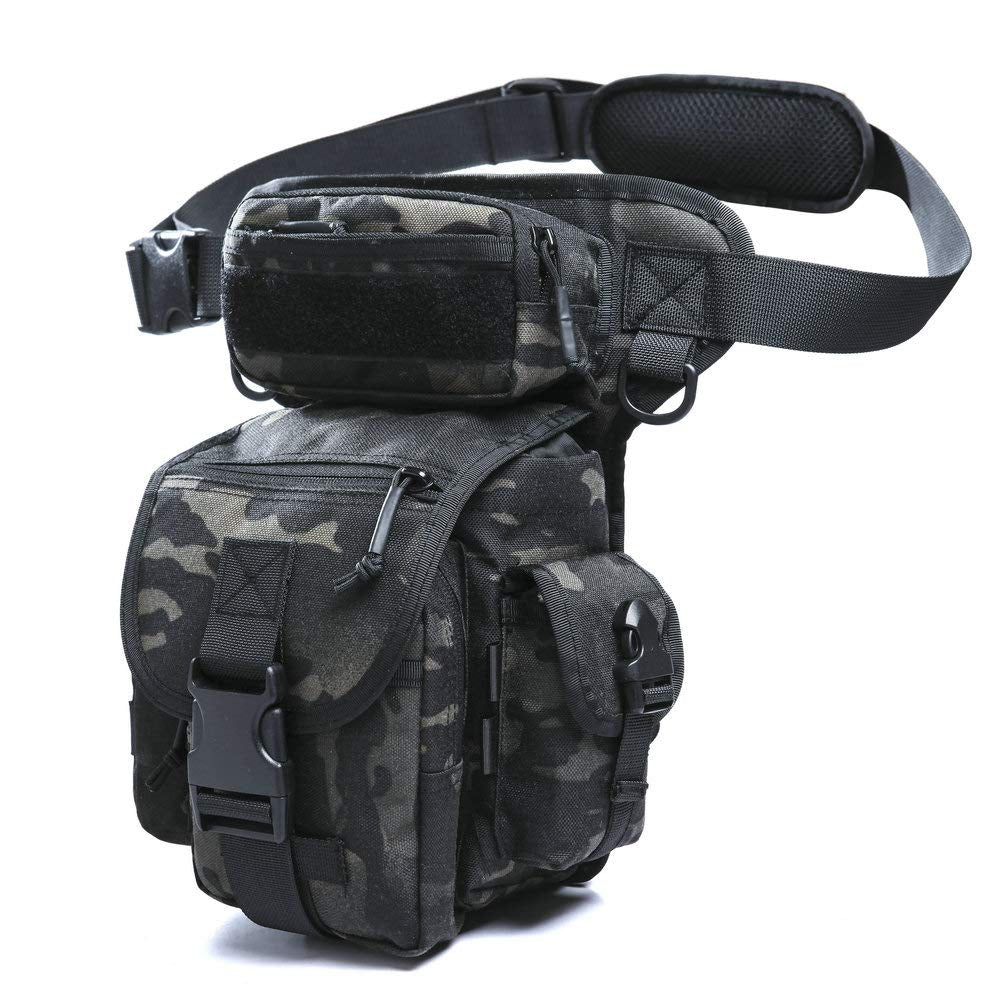 ANTARCTICA Waterproof Military Tactical Drop Leg Pouch Bag Type B Cross over Leg Rig Outdoor Bike Cycling Hiking Thigh Bag