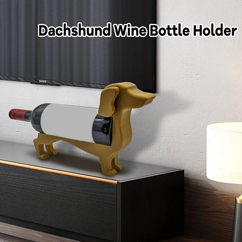 Dachshund Wine Bottle Holder Wine Cabinet Dachshund Personality Wine Rack Home Creative Dachshund Dog Red Wine Display Rack Kitchen Gadgets